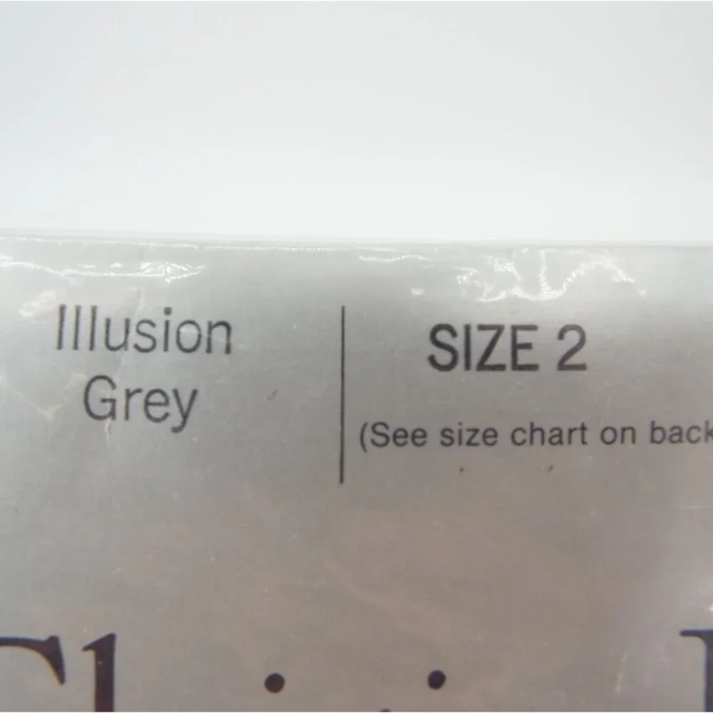 Vintage Christian Dior Diorissimo Illusion Grey Sandalfoot Pantyhose Size 2 NOS
